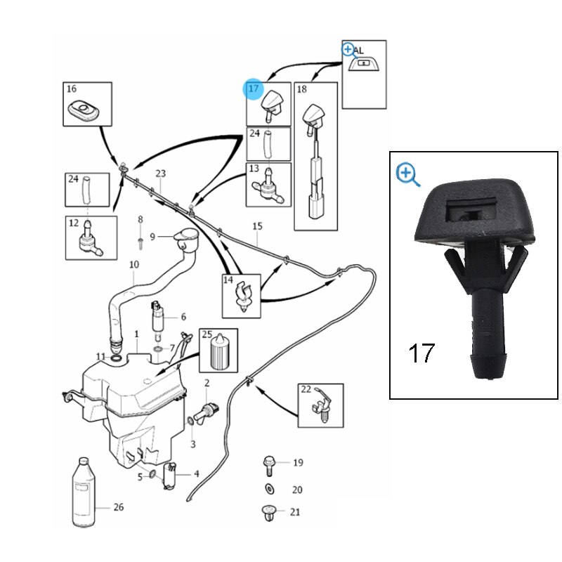 Front Window Windscreen Nozzle Cleaning tool repair replacement Windshield Washer Jet Sprayers Car essential accessories