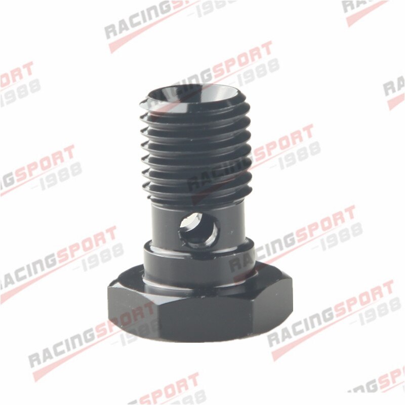 M12 x 1.5 Aluminum Banjo Bolt Thread Metric Brake Adapter Black