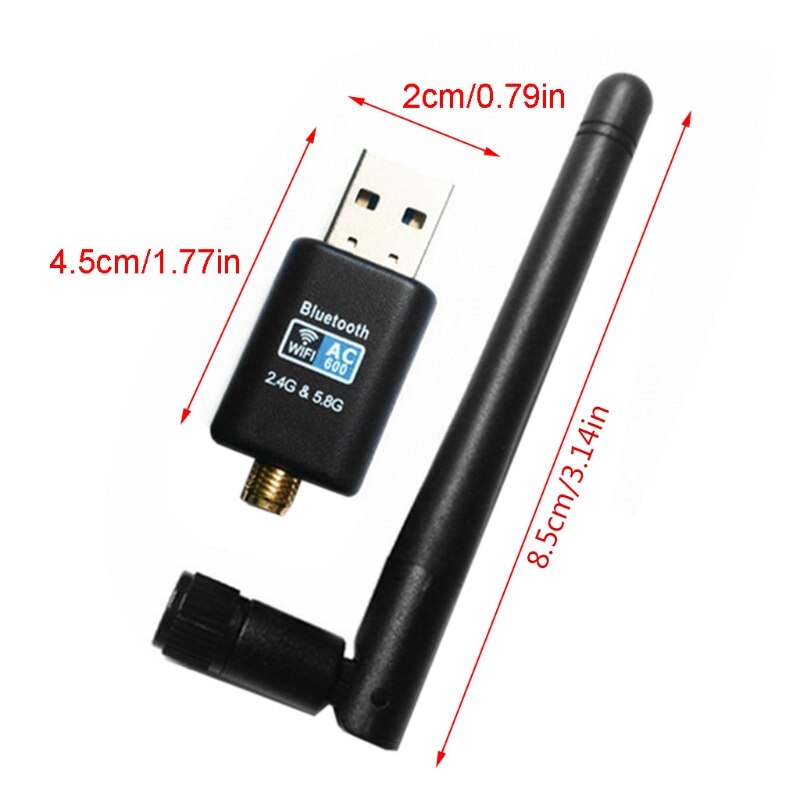 Bluetooth WiFi Adapter 600mbps 2.4G+5.8G Net-work Card for Desktop Laptop PC