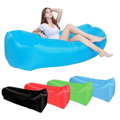 Canapé gonflable banane canapé lumière sac de couchage étanche air camping canapés de couchage adulte plage chaise longue pliage rapide