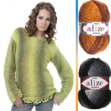Alpaca Knitted Yarn - 7 Color Options - 875 Meters(350gr) - Alize Rainbow - Wool - Acrylic - Cardigan - Beret - Scarves - Sweater - Blouse - Scarf - Vests - Home Textile - Amigurumi- DIY