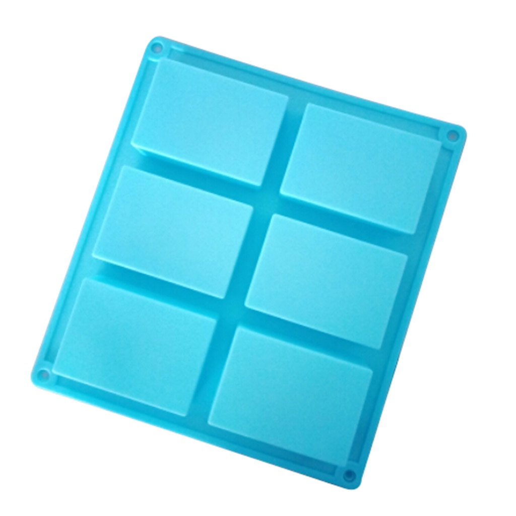 6-Cavity Rectangle Silicone Mold Soap Mold Silicone Craft DIY Making Homemade Cake Tray Mould #LR2