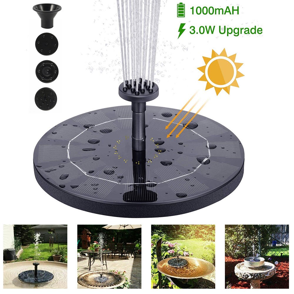 Solar Water Fountain Pool Pond Waterfall Fountain Garden Decoration Outdoor Bird Bath Solar Powered Floating Water Pump Fountain