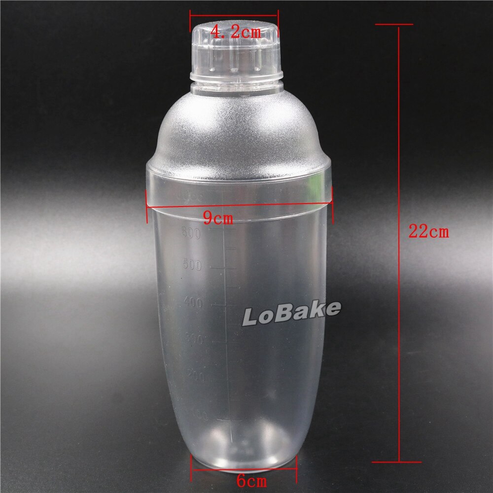 Shakers à Cocktail En Plastique - Lot De 4 Avec Passe Et Échelle De Mesure - Transparent
