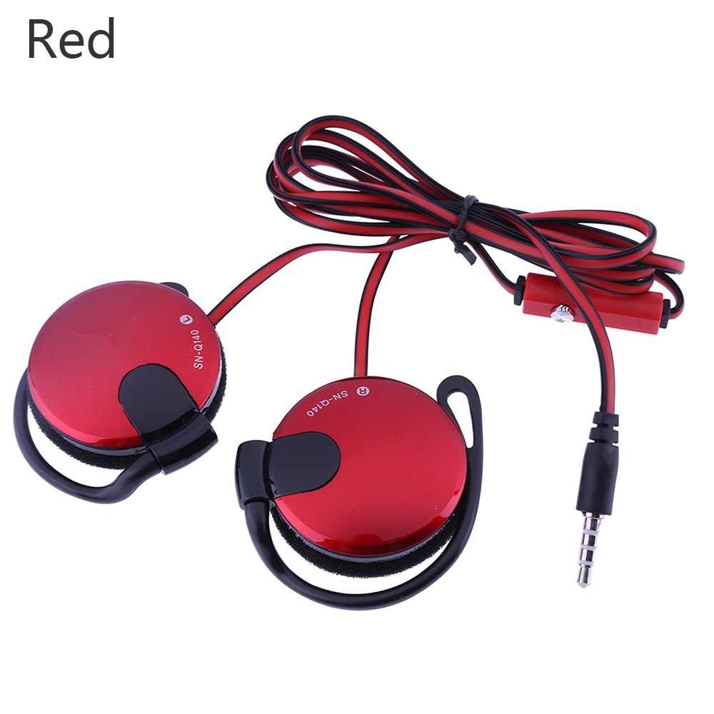3.5mm bedrade headset oorhaak sport super bass hoofdtelefoon bas oortelefoon voor  mp3 spelers computer mobiele telefoon: Rood