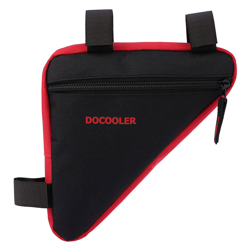 Docooler triángulo ciclismo bicicleta sillín delantero tubo marco bolsa bolsa soporte bolsa al aire libre: Rojo