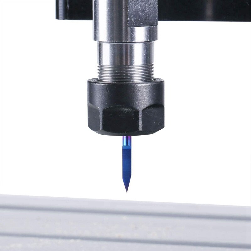 10Pcs V Shape PCB Engraving Bits Blue Coating 3D Milling Cutter 30 Degree 0.1mm Tip 1/8inch Shank CNC Router Bit