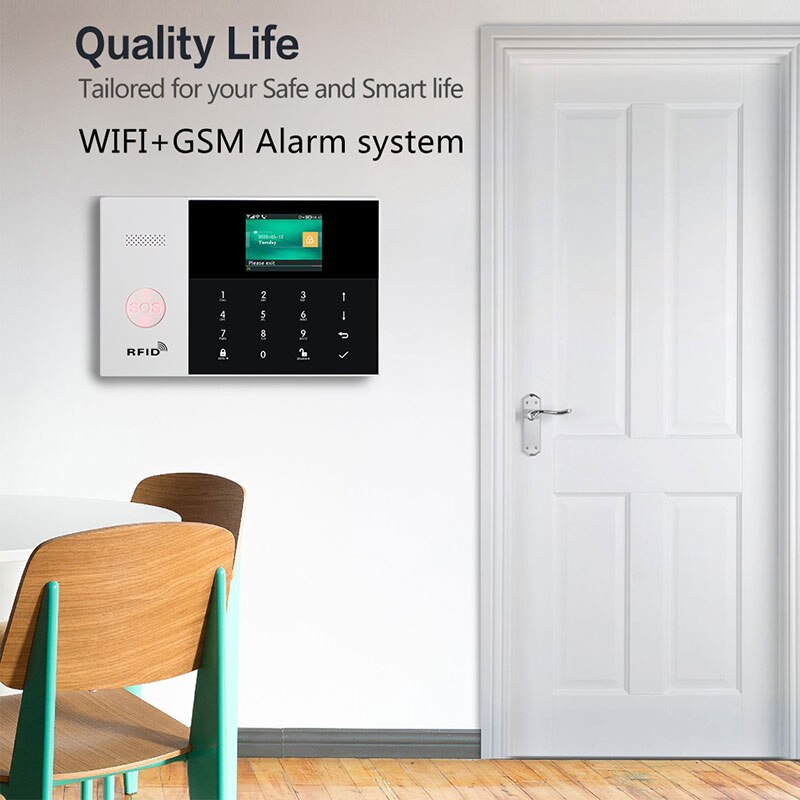 433Mhz Wifi Gsm Alarmsysteem Motion Sensor Sim Sms Gprs Tft Lcd Touch Toetsenbord Bedraad Draadloze Beveiliging alarm Kits