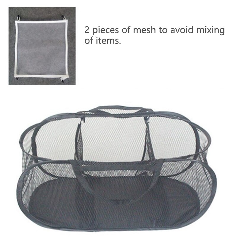 Auto Opslag Mand Outdoor Reizen Grote Wasmand Opvouwbare Mesh Doek Staaldraad Opslag Frame