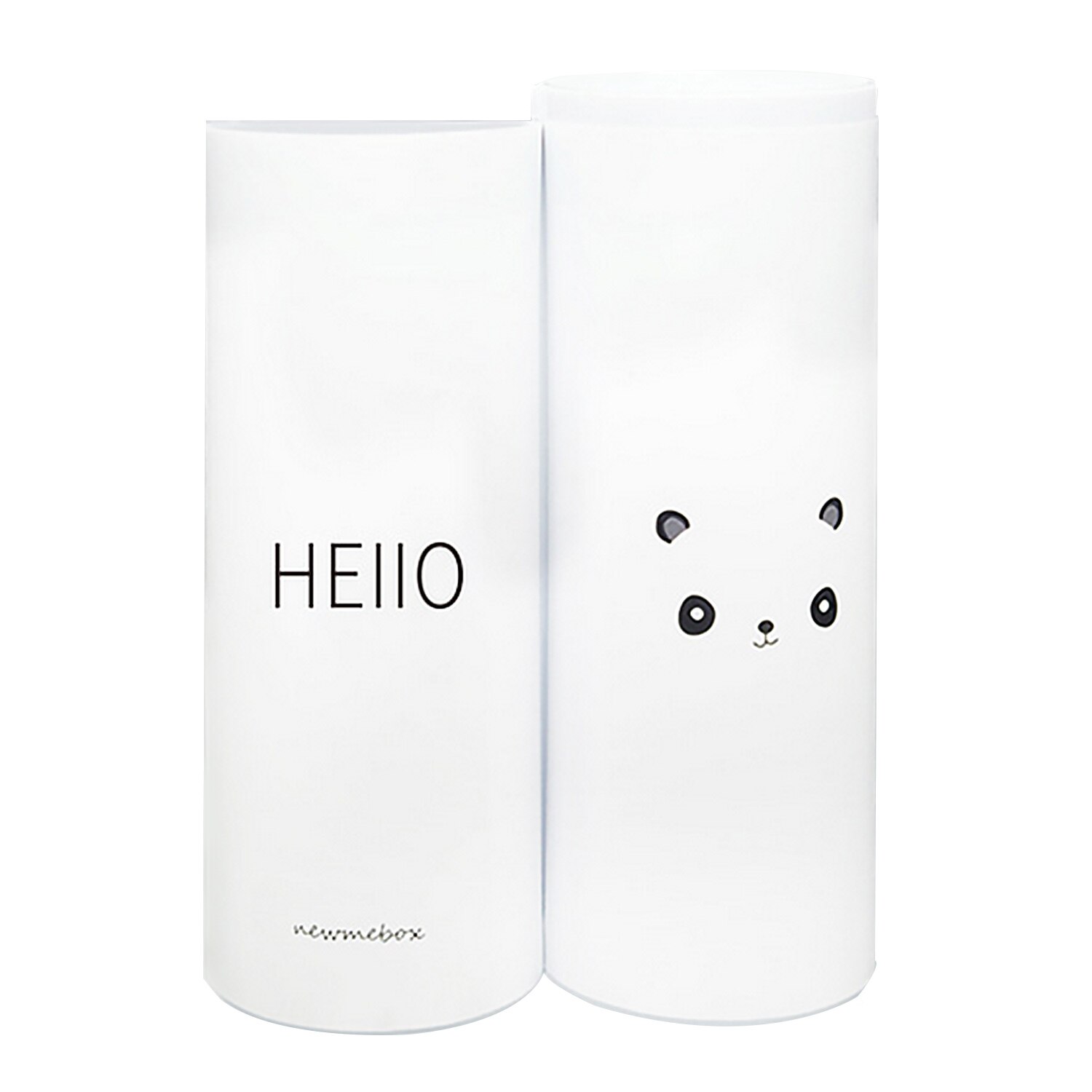 Kawaii Cartoon Plastic Double Layers Whiteboard Pencil Pen Case Box with Solar Calculator and Mirror for Students Children Girls: Panda