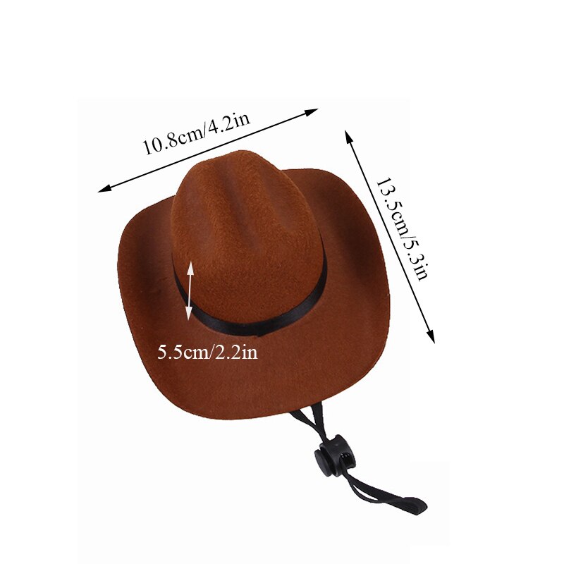 Chapeau de Cowboy occidental pour animaux de compagnie, chapeau pour chien, chat, casquette universelle pour Halloween, noël, fête de rue, accessoires pour animaux de compagnie: brown / M