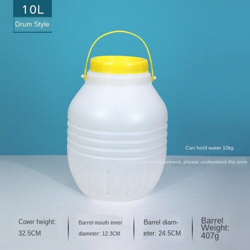 Seau en plastique translucide avec poignée et couvercle, conteneur de stockage des aliments, de l'eau et des céréales, organisateur de cuisine domestique wj51953: 10L-B2