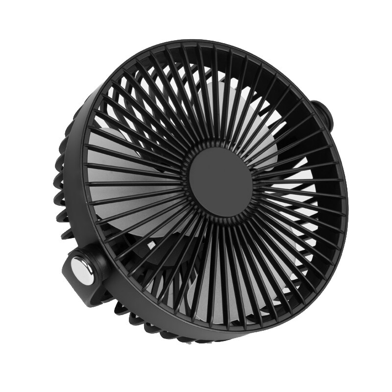 3000mAh Rechargeable Desktop Tripod Fan Strong Wind Portable Travel Camping USB Electric Air Cooling Ceiling Fan with Night Lamp: black