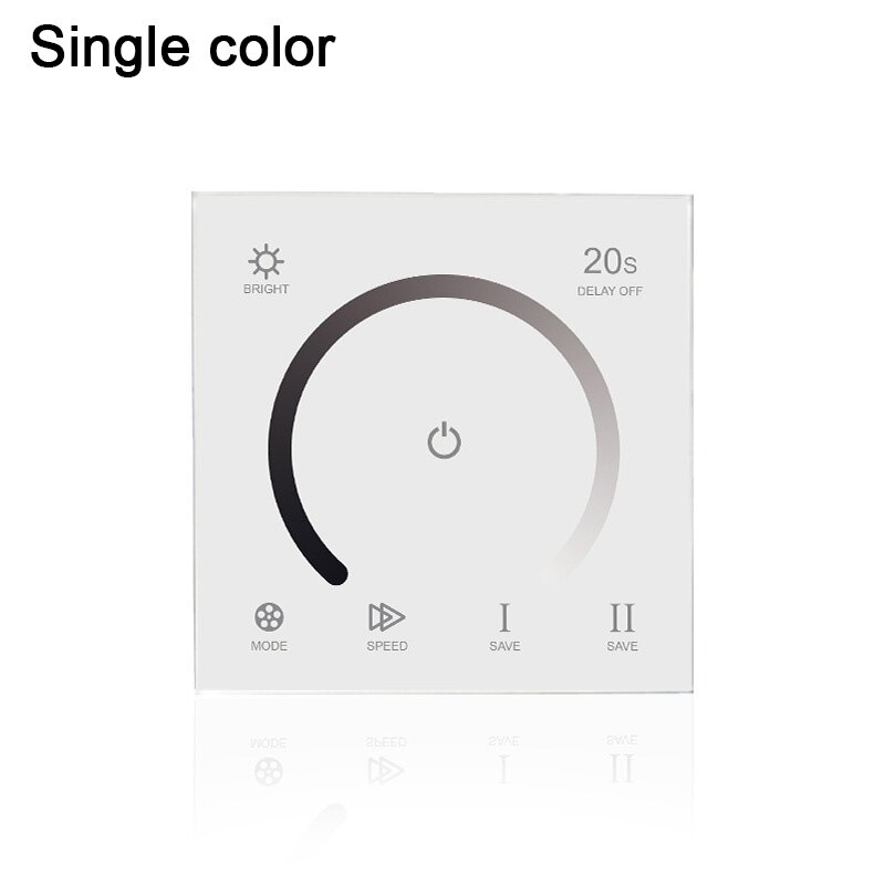 86 Touch Panel Switch DC12-24V Controller Light Dimmer Switch single color/CT/RGB/RGBW LED Strip Tempered Glass Wall Switch: JM-TOUCH-MB05