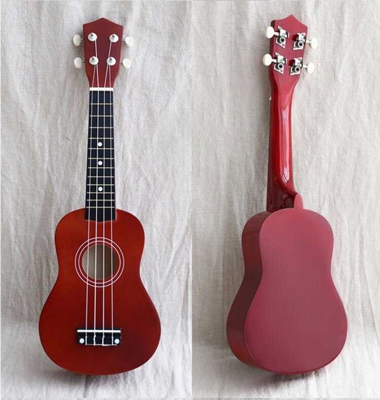 21" Ukulele Basswood Acoustic Nylon 4 Strings Ukulele Bass Guitar Musical Instrument for beginners players: Brown
