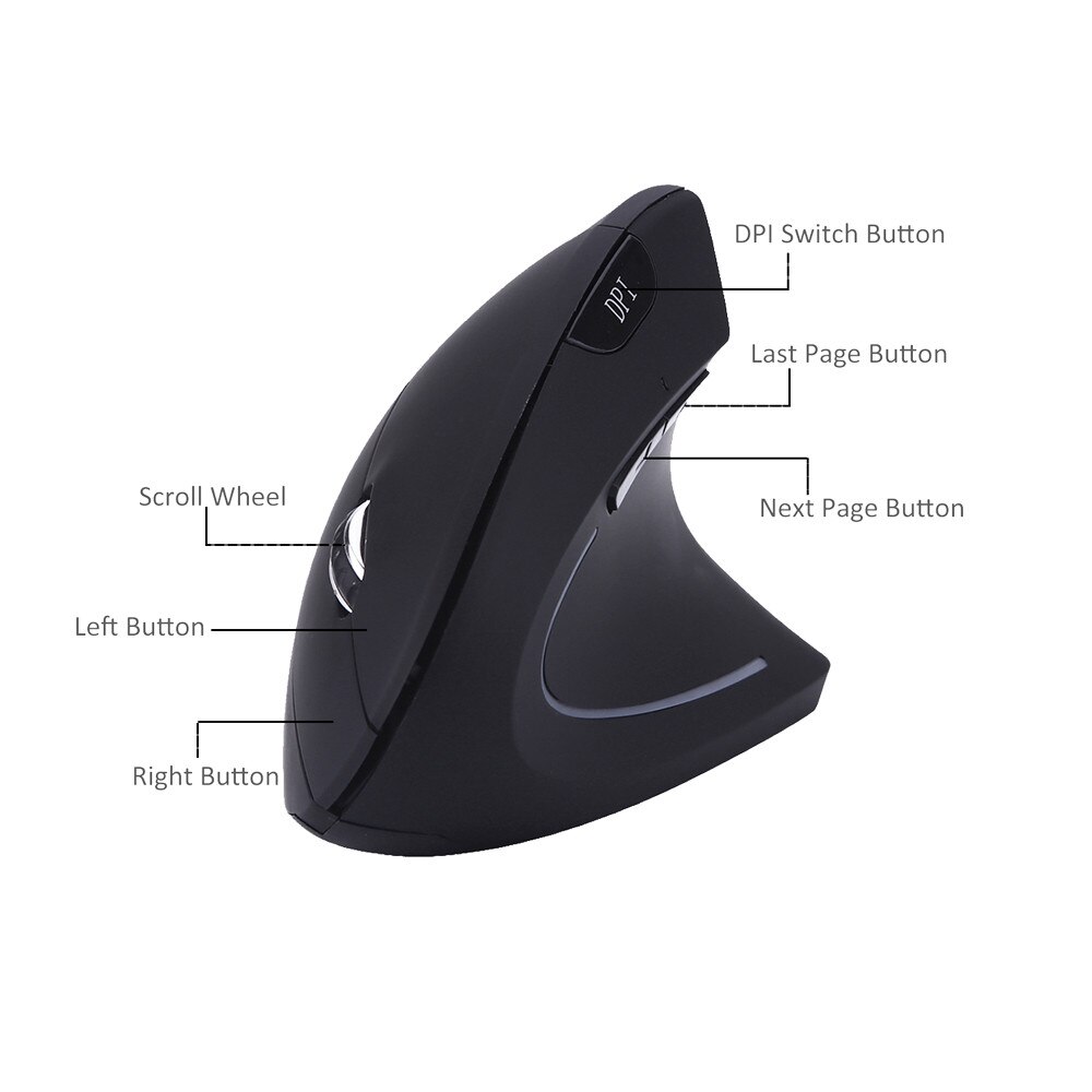 Zeerkeer Mouse Verticale Ergonomico Senza Fili Con RGB E DPI Regolabile - Perfetto Per Gaming, Ufficio E PC (Ricarica USB)