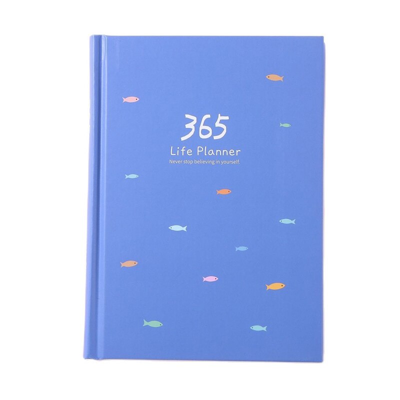 365 suunnittelija agenda muistikirja värikäs sisäsivu kuvitus vuotuinen päiväsuunnitelma päiväkirja päiväkirja kirja ennätys elämän paperitavarat: Sininen