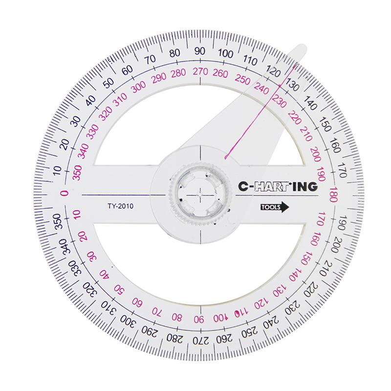 1 Pcs Portable All Circular 10cm Plastic 360 Degree Pointer Protractor Ruler Angle Finder Swing Arm For School Office Supplies: Default Title