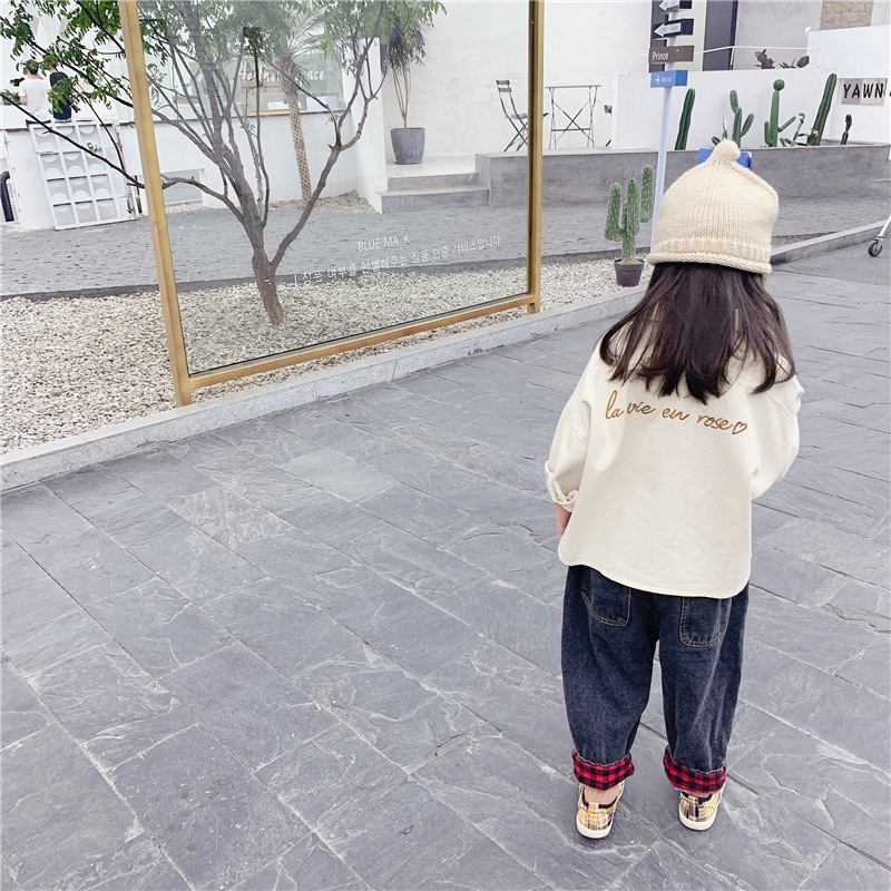 Herfst Meisjes Borduren Leuke Lange Mouwen Dikke Shirts Jongens 2 Kleuren Katoen Casual Shirt Tops