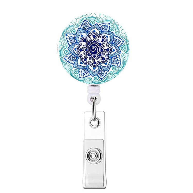 1 stykke top genoprettelig sygeplejerske badge holder blomster studerende id-kort navneskilt holder klip nøgleringe: 1