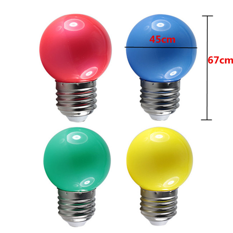 Farvet led-pære  e27 220v g45 3w 6 farver rgb-lampe led-lampe dekoration julelamper husholdningspære
