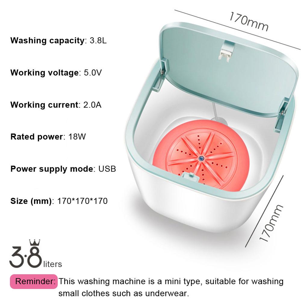 Mini Washing Machine Household Automatic Underwear Care Cleaner USB Super Shock Wave Washing Machine 3.8L For