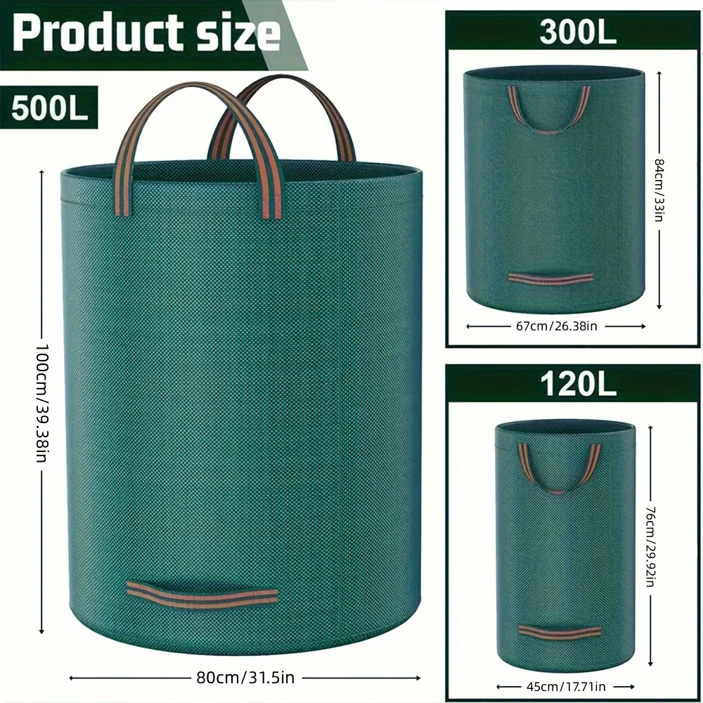 PP Garden Waste Bags Heavy-Duty Reusable Yard Debris Bags with Industrial Fabric and Handles for Plant, and Leaf Collection