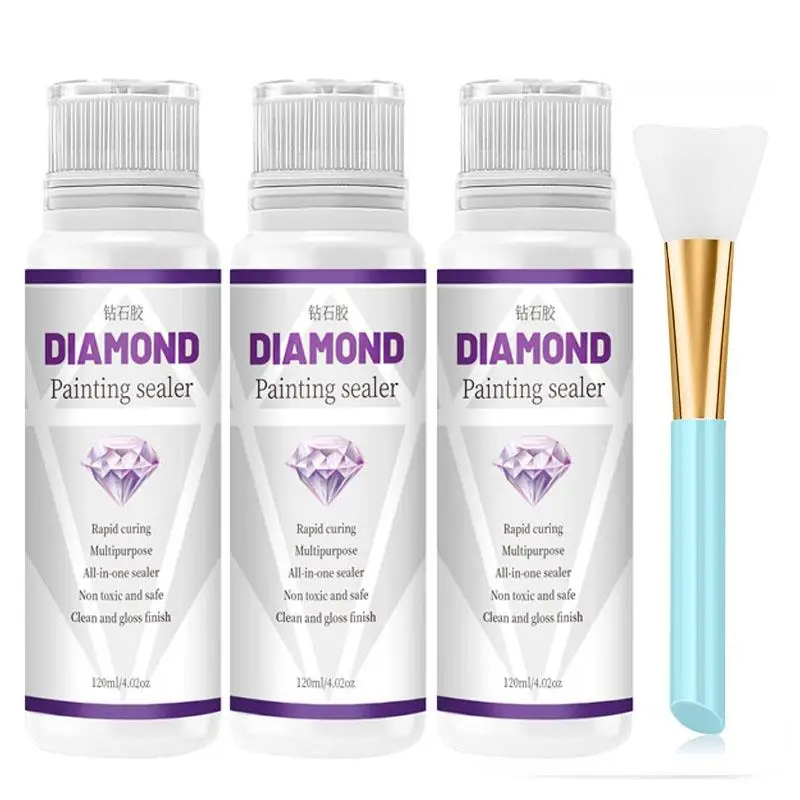 120ML Diamond Painting Sealer 5D Diamond Painting Art Glue Permanent Hold & Shine Effect Sealer Diamond Painting Puzzle: plum