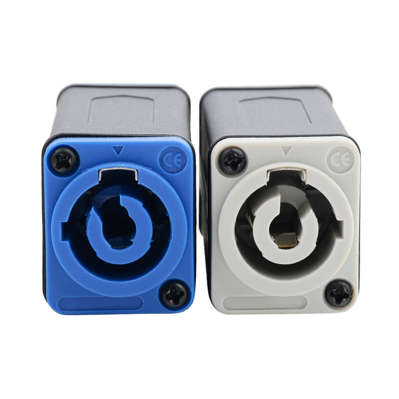 1pc LED PowerCon AC Coupler Adapter Extender connector Speakon Panel mount straight adapter Blue White