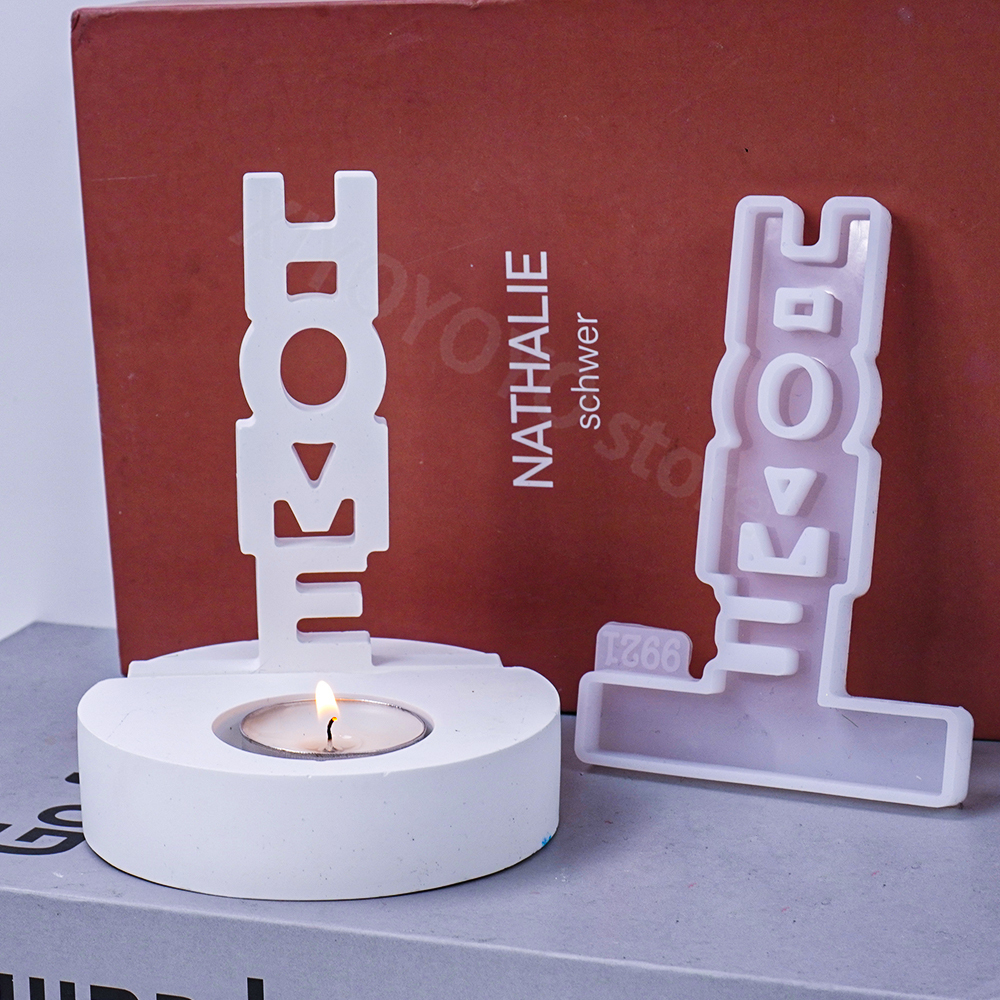 Molde de silicona con letras del alfabeto 3D para decoración del hogar, candelabro de yeso, cemento, bricolaje, resina epoxi, artesanía,