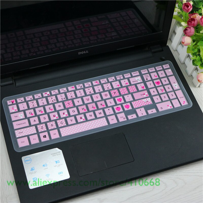 15.6 inch Silicone laptop keyboard cover skin Protector For Dell inspiron Vostro 3000 7559Ins 15P 15 7000 7568 15-7560 2528: Bear