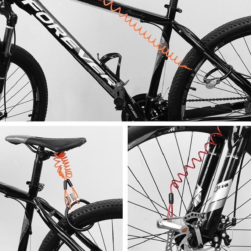 120cm Alarm Rabatt sperren Sicherheit Anti Dieb Motorrad Motorrad Rad Scheiben bremse Alarm chloss & Tasche und Erinnerung Feder kabel