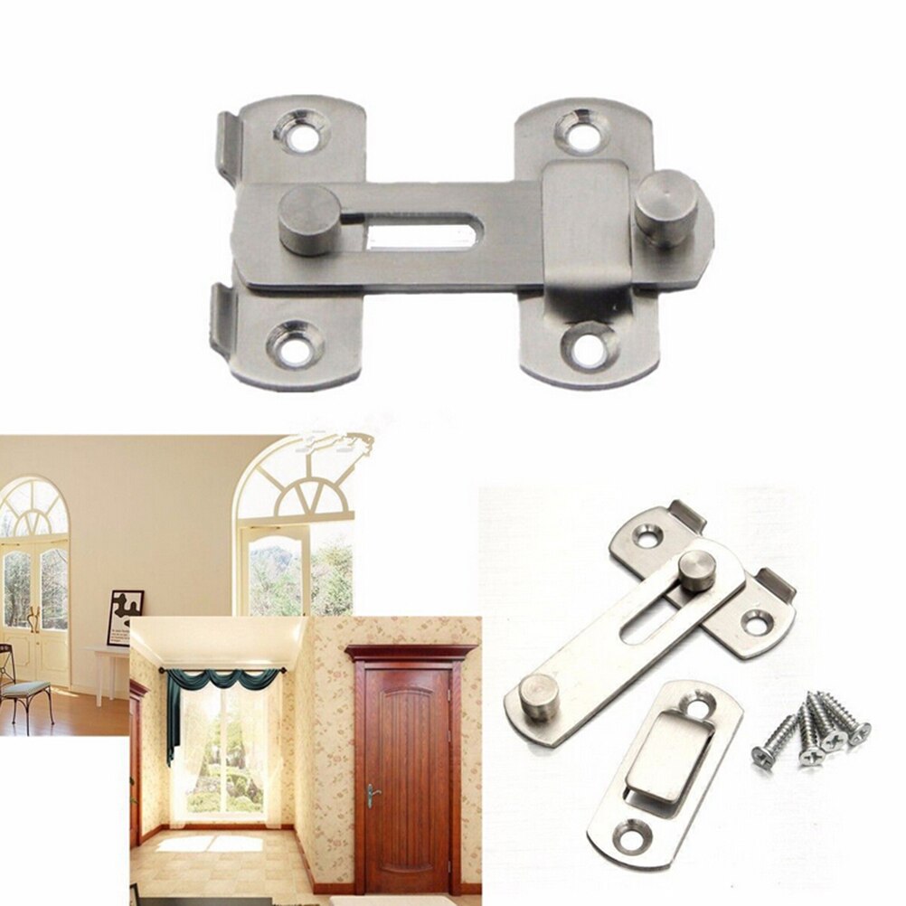 1 Set Bolt Latch Slide Lock Hardware + 4pcs Screw For Home Safety Stainless Steel practical Gate Door good