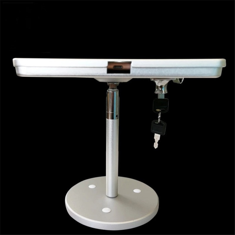 for ipad 10.2" 7th Gen desktop kiosk/ security display at hotel or bank / lock metal frame stand on table screw on countertop