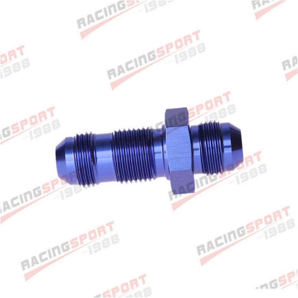 -12 AN AN12 Straight AN Bulkhead Aluminum Fitting Adaptor Blue/BLACK: BLUE