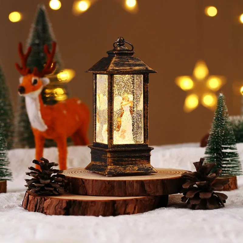 retro Quadratische Lampe Weihnachtsmann Nachtlicht Weihnachten LED Windlichter Weihnachtsbaum Ornamente Weihnachten Heimat Dekoration