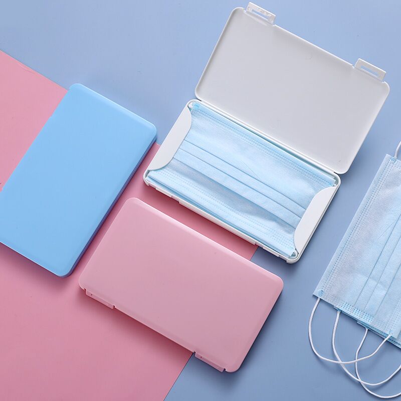 PP cajas de almacenamiento para mascarillas de estudiantes, a prueba de polvo, soporte portátil para mascarilla a prueba de humedad, funda para mascarilla portátil