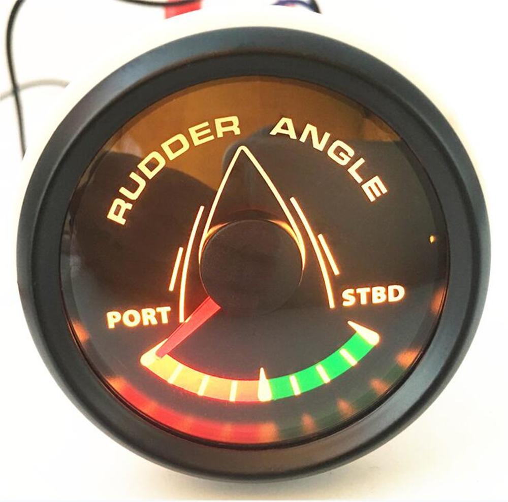 Pack of 1 52mm Waterproof Rudder Angle Gauges 9-32V Marine LCD Rudder Angle Meters Port to STBD with 8 Kinds Backlight for Ship