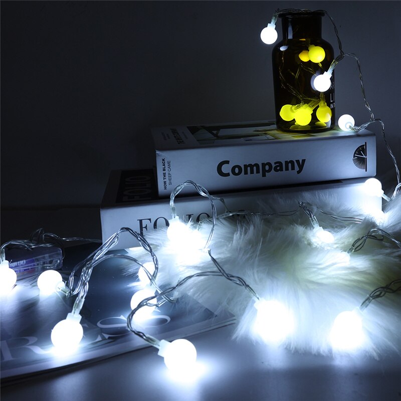 5M 50LEDS Round Ball String Lights Garland Lighting Lamp Outdoor Garden Festival Wedding Party Home Decoration Battery Powered