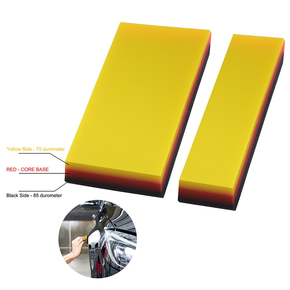 FOSHIO 2in1 Soft Rubber Squeegee Car Cleaning Tool Window Tint Carbon Fiber Vinyl Wrap Film Installing Scraper Sticker Remover: Set 2