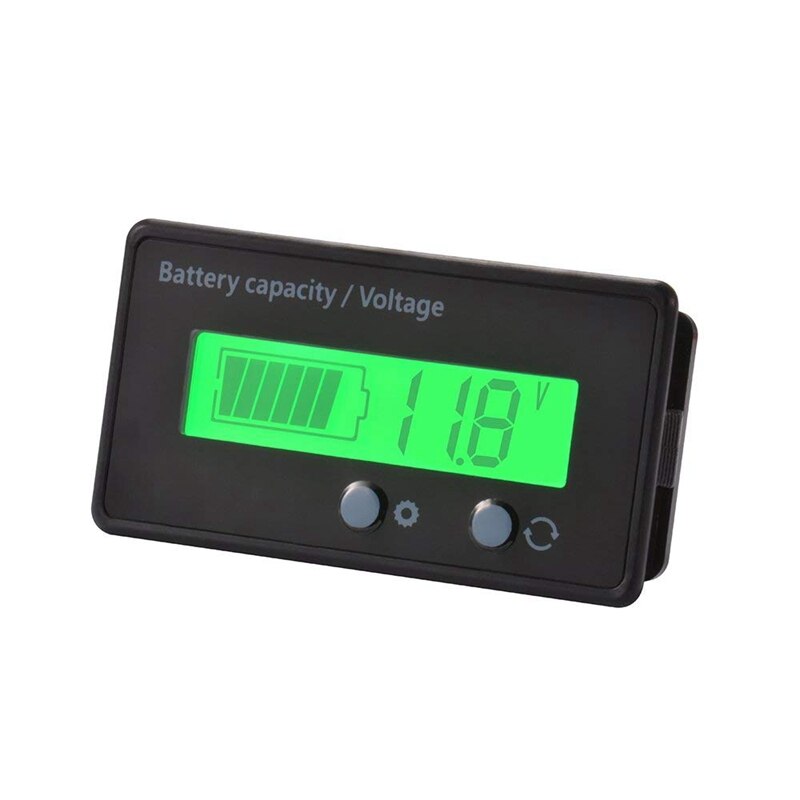 Waterproof 12/24/36/48V LCD Lead-acid Battery and Lithium Battery Capacity Tester Voltage Meter Monitor Green Backlight for Vehi