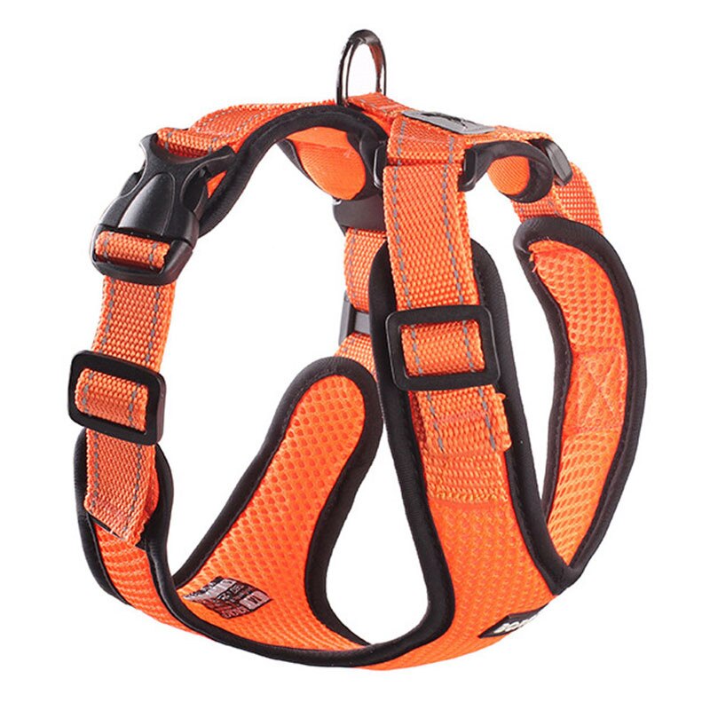 Adjustable Outdoor Protective Harness Collar Pug No Pull Pet Dog Harness For Dogs Training Vest Medium Small Medium Dogs: Orange / XL