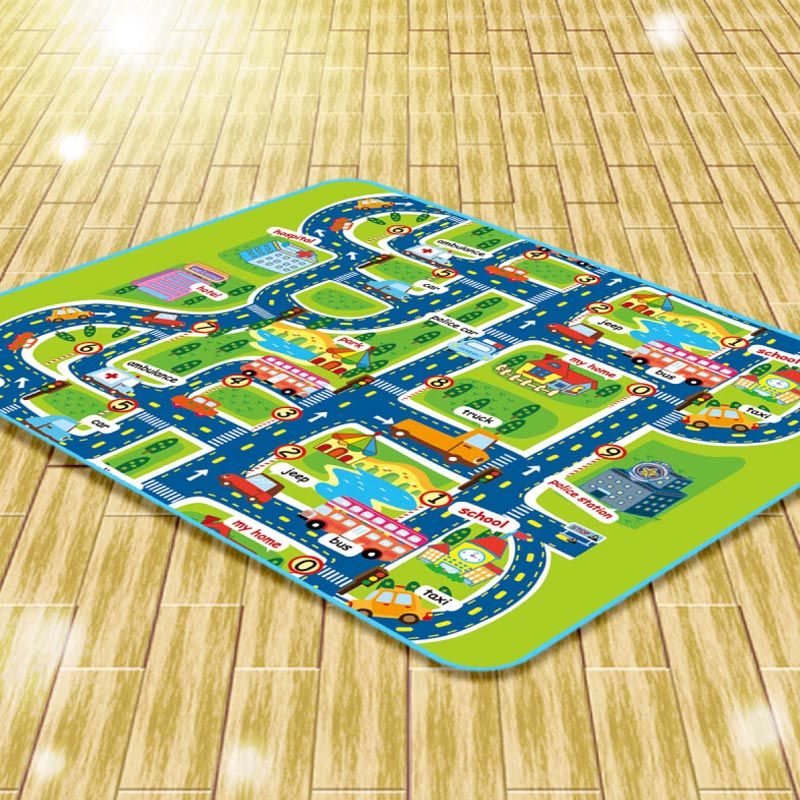 Esteras de arrastre para bebés, estera de juego de patrón de ciudad a prueba de humedad respetuosa con el medio ambiente para niños pequeños, YH-17