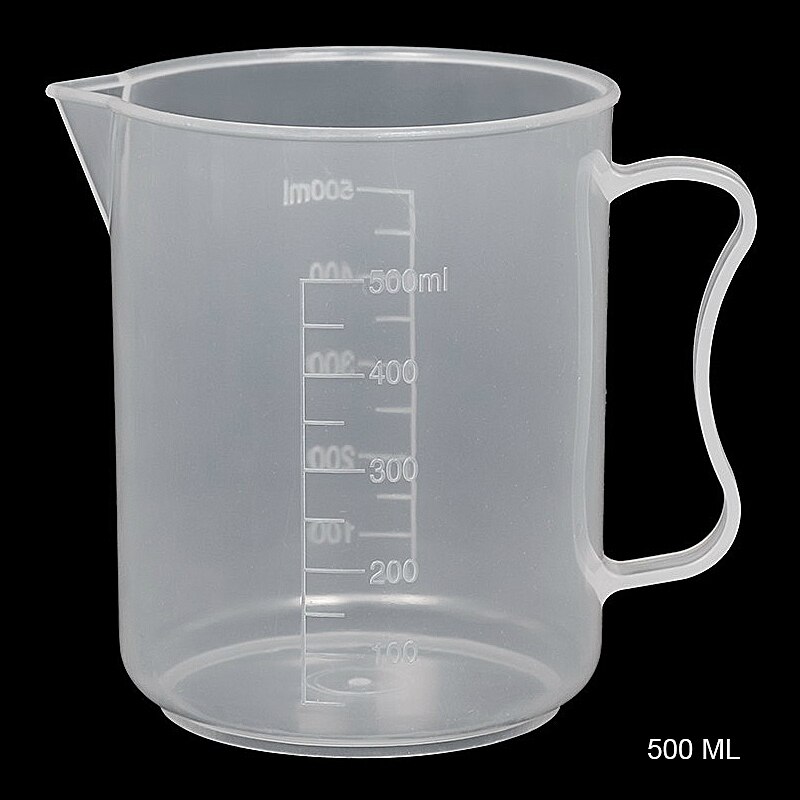 Vaso de medición graduado de plástico transparente, vaso de medida transparente para hornear, recipiente para jarra, herramienta para hornear: L 500ml