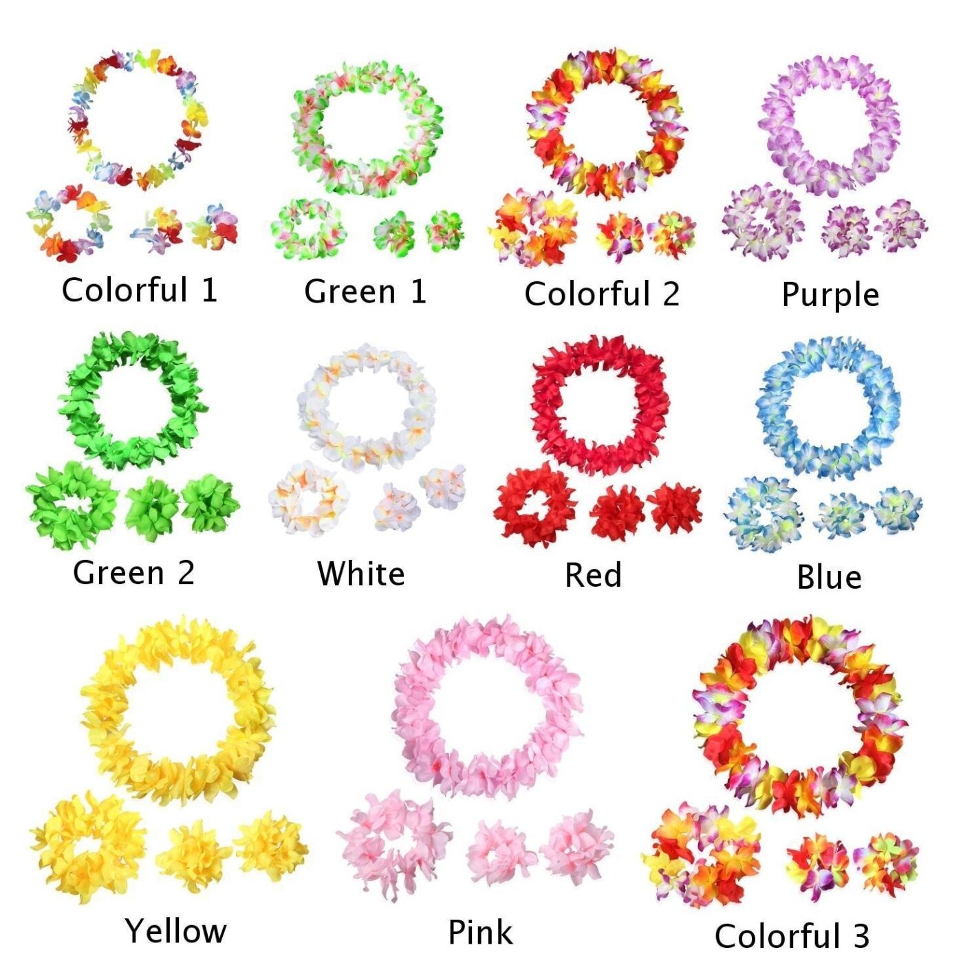 4 teile/satz hawaiisch Blume Leis Girlande Halskette Phantasie Kleid Party Hawaii Strand