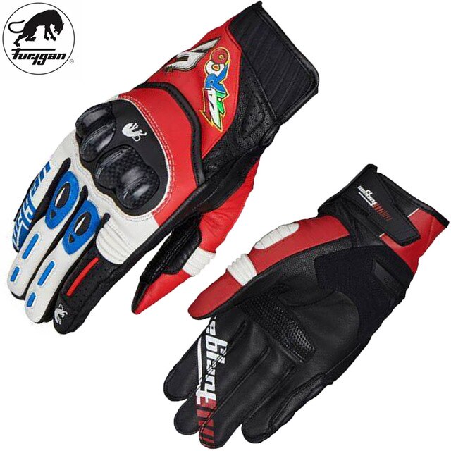 Guantes de fibra de carbono con , guantes de moto 3D, guantes de conducción transpirables y secos, guantes de montar en 4 colores: blue / L