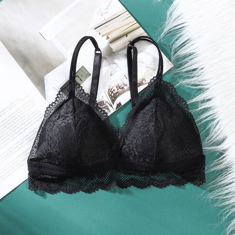 Women Sexy Lace Bras Corset Triangle Bralette топ Hollow Detachable Underwear Beauty Back Push Up Lingerie топик женский: 5