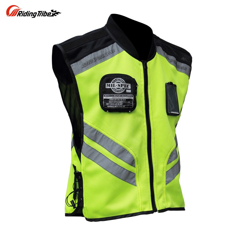 motorrijden kleding refective vest veiligheid vest fit mannen en vrouwen groene size M-XXXL.