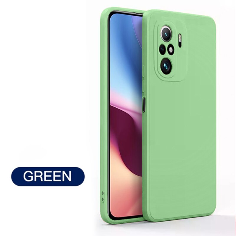 Original Square Liquid Silicone Case For xiaomi redmi k40 Pro poco F3 Soft Silicone TPU Cute Color Cover Coque Luxury Fundas: For Redmi K40 Pro / green