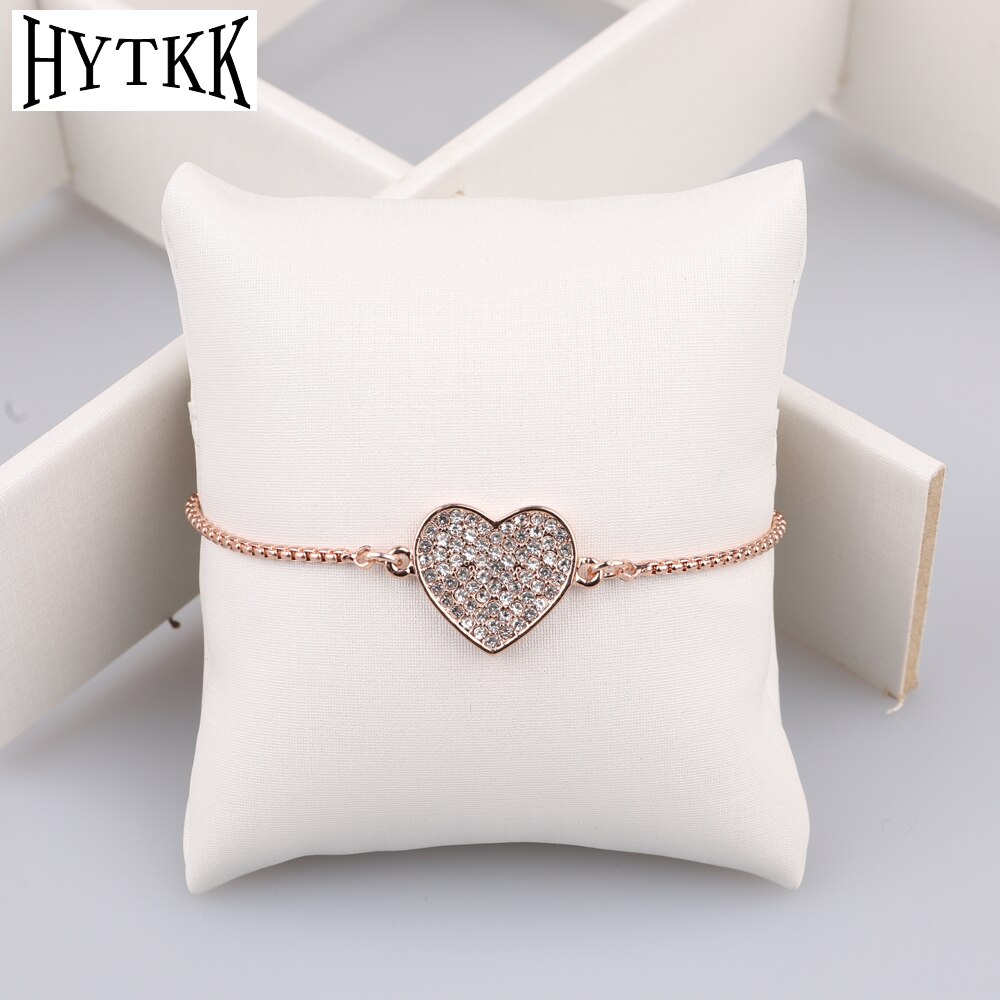 Pulsera de amor/árbol de la suerte chapada en oro rosa verdadero diamante de imitación pulsera ajustable de la suerte de la joyería para las mujeres
